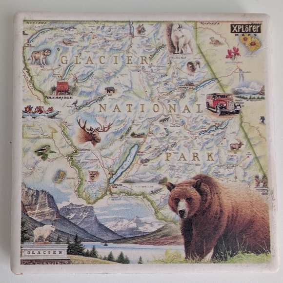 BUNDLE Earthtones Grand Canyon Kokopelli Hiker Tile Trivet Glacier National Park - Picture 9 of 12